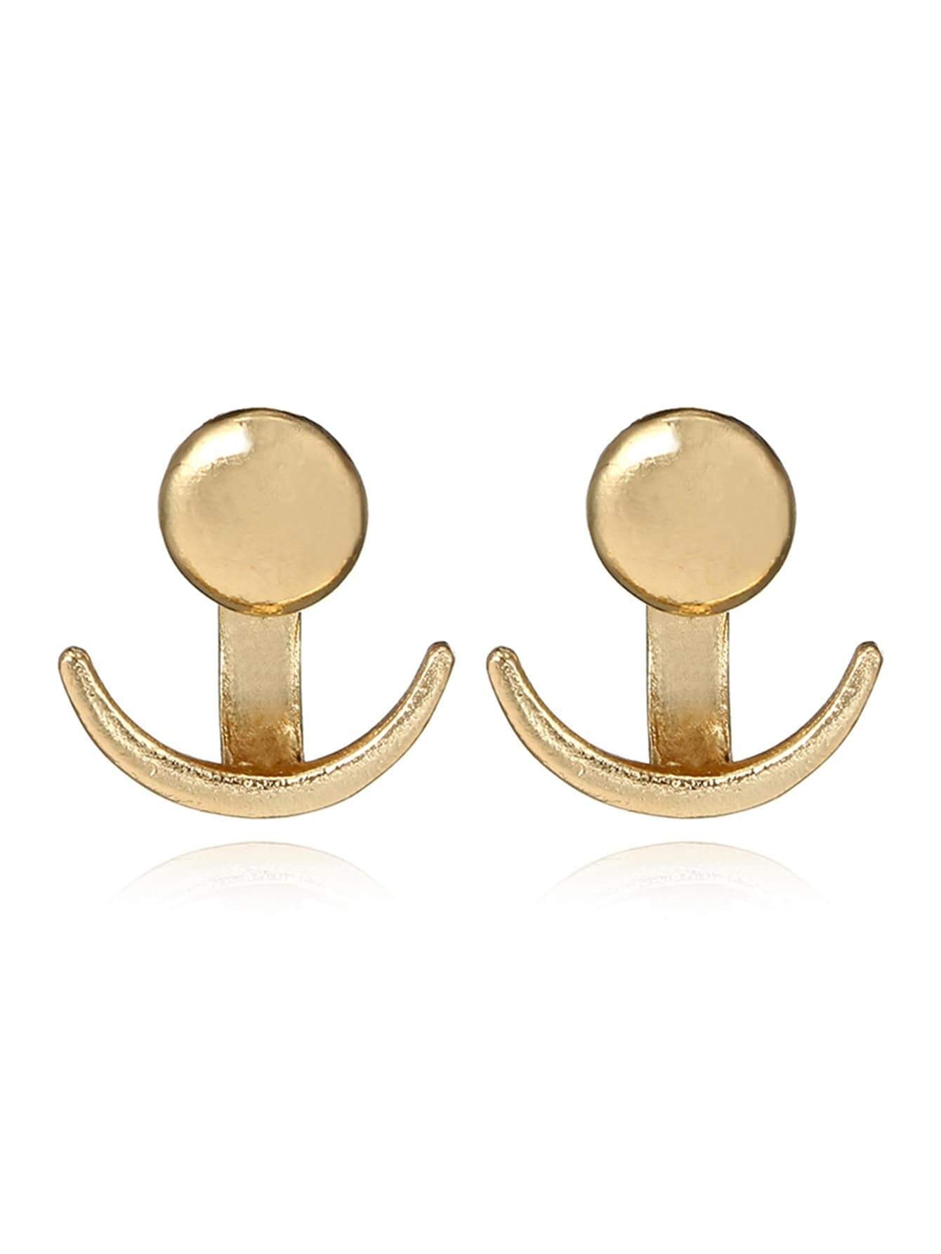 Round Detail Swing Stud Earrings